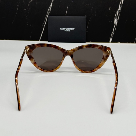 NEW SL M81 004 SAINT LAURENT BROWN GREY WOMEN SLM81 SAINT LAURENT SUNGLASSES - Picture 7 of 11
